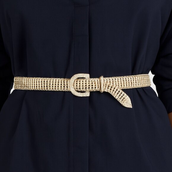Nine West Women's Rhinestone Mesh Belt Size Medium NWT - Picture 1 of 7